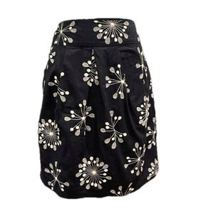 French Connection sz 10 navy flower embroidered mini skirt fully lined side zip